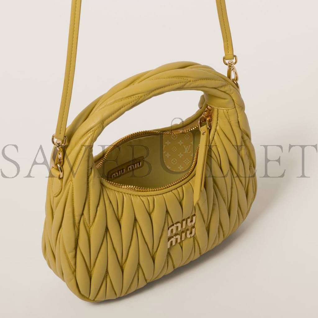 MIU MIU WANDER MATELASSÉ NAPPA LEATHER HOBO BAG 5BC125 (20*17*6cm) MIU MIU WANDER MATELASSÉ NAPPA LEATHER HOBO BAG 5BC125 (20*17*6cm)